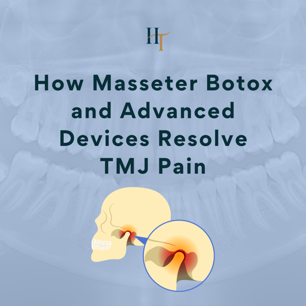 A close-up profile view of a patient receiving a precise masseter muscle treatment in a clean, modern clinical setting.
